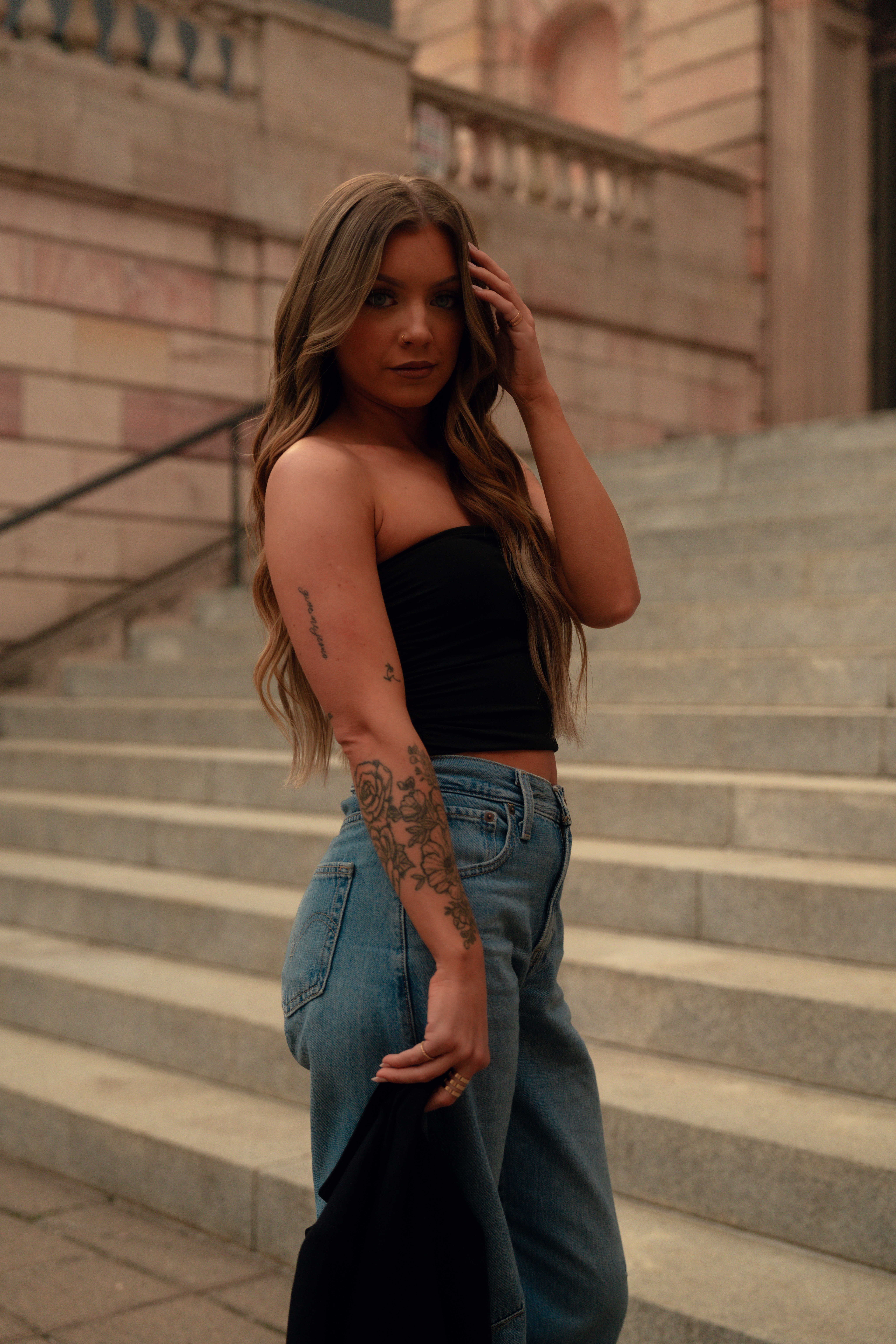 Portrait on steps